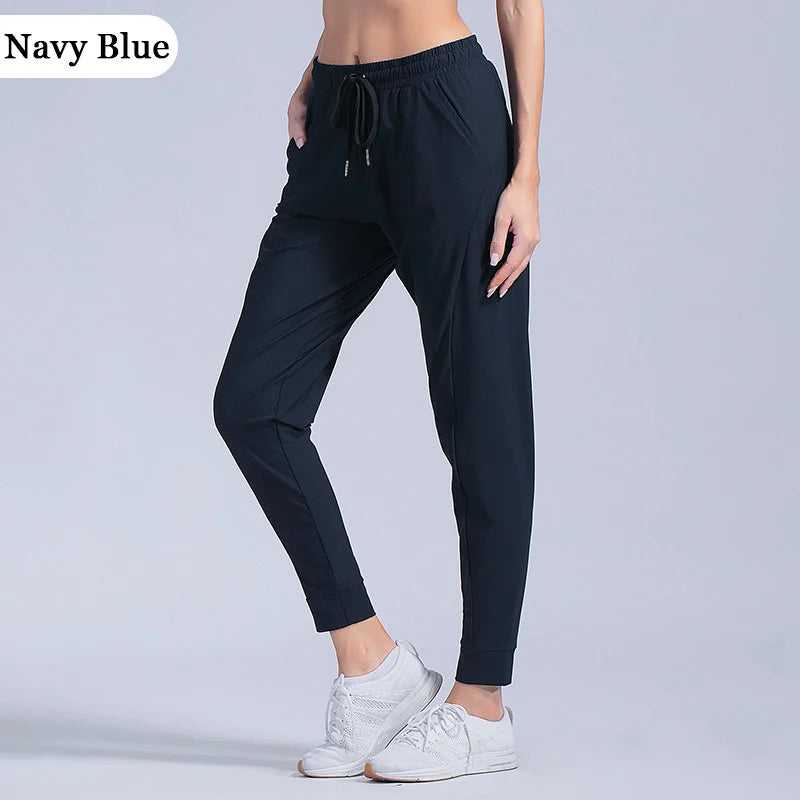 Female Sportswear Trousers Nylon Quick Dry Running Pants Causal Breathable Drawstring Pocket Yoga Joggers Women Sweatpants