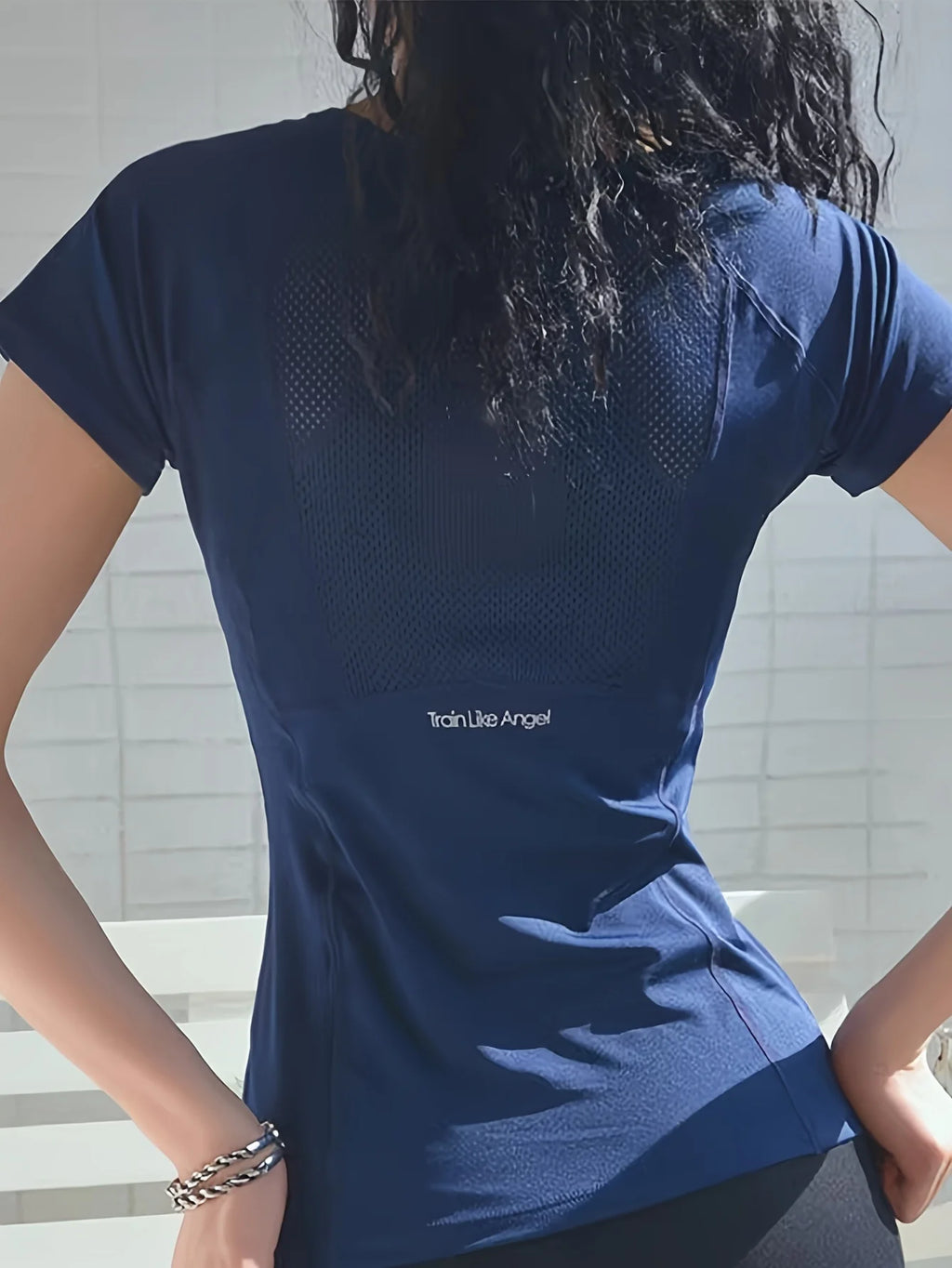 Sports T-shirt women summer breathable sexy beauty back fitness wear quick dry running training short sleeve yoga top