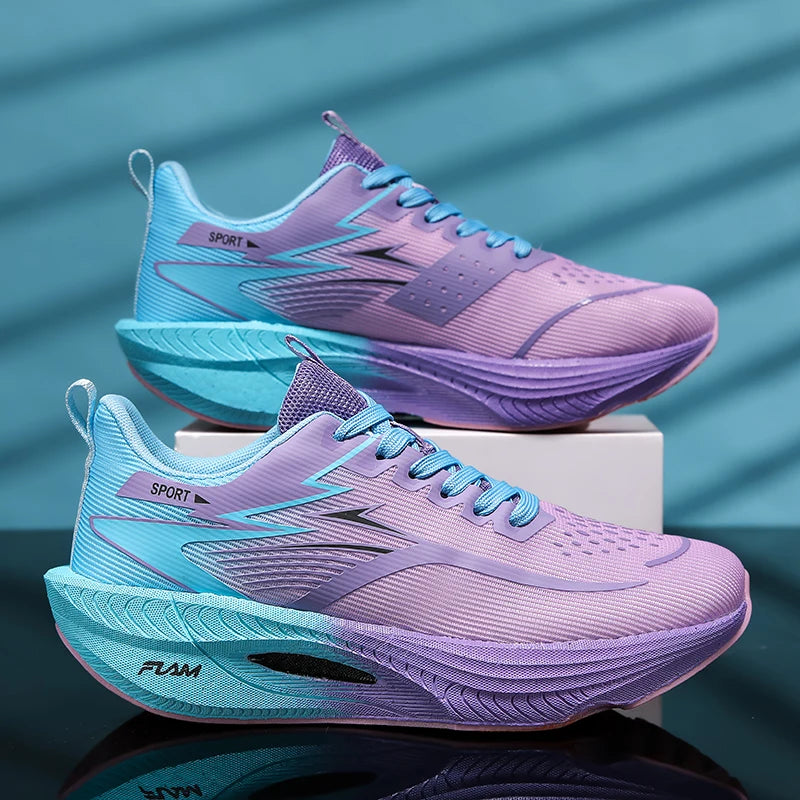 Zapatillas ligeras de correr transpirables muy a la moda, color degradado con suela de amortiguacion  muy confortables
