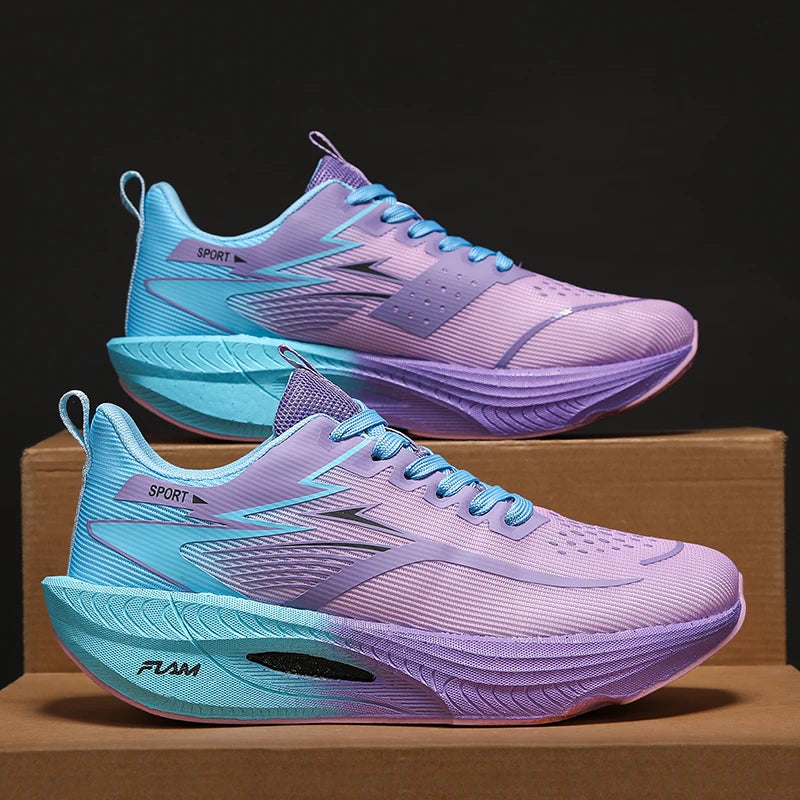Zapatillas ligeras de correr transpirables muy a la moda, color degradado con suela de amortiguacion  muy confortables
